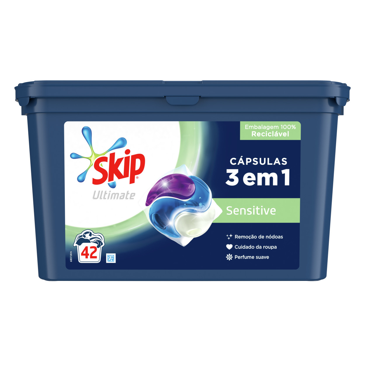 SKIP Detergente Cápsulas Ultimate Sensitive 3em1 packshot