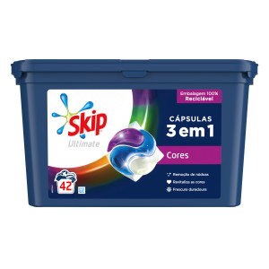 SKIP Detergente Cápsulas Ultimate Cores 3em1 packshot