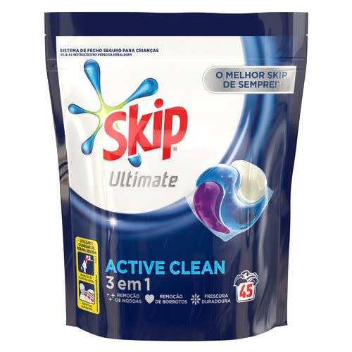 SKIP Detergente Cápsulas Ultimate Active Clean 3em1 packshot