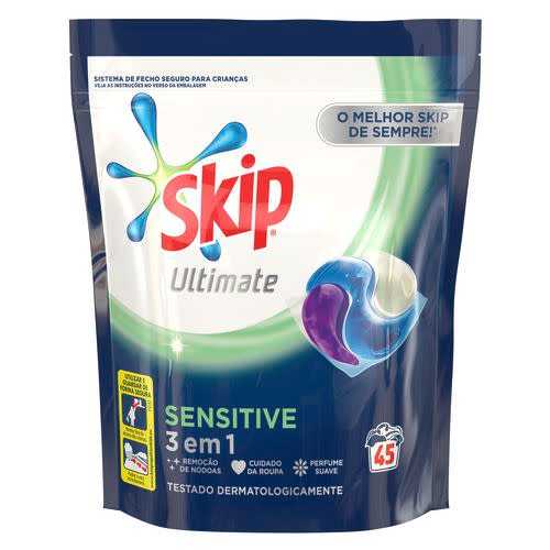 SKIP Detergente Cápsulas Ultimate Sensitive 3em1 packshot